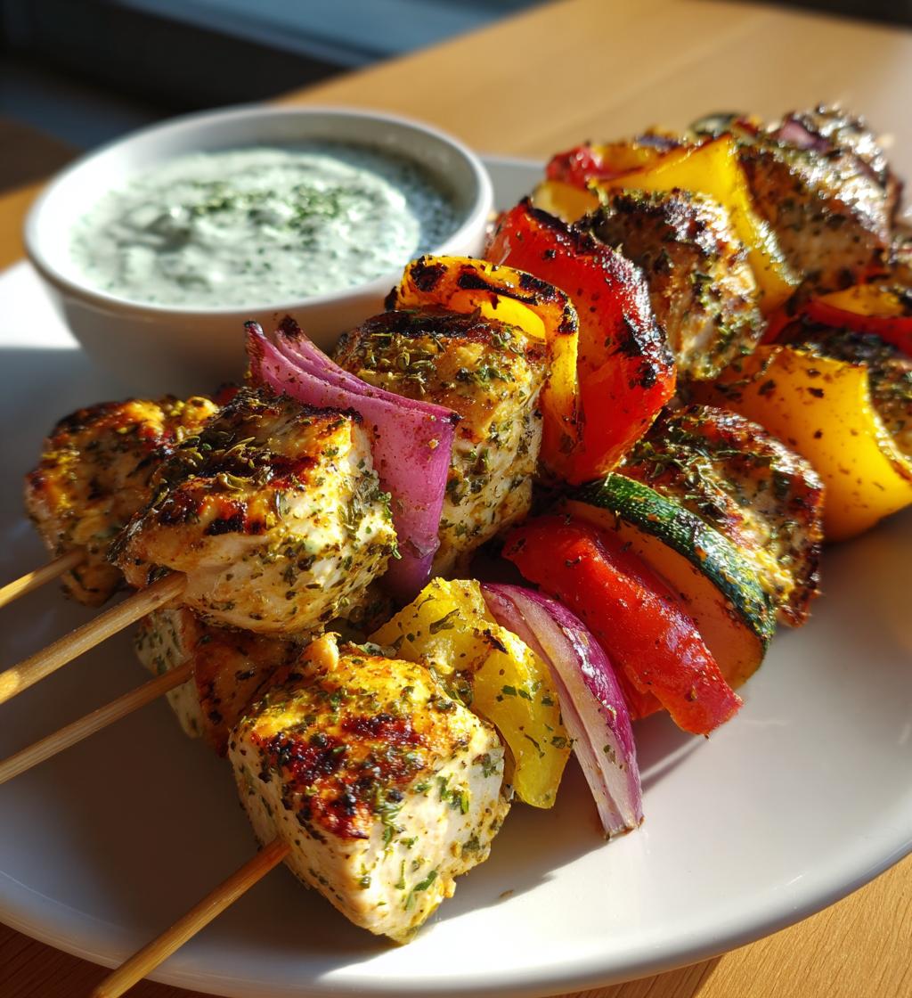 szaszlyki z kurczaka w stylu srodziemnomorskim z sosem ogorkowym