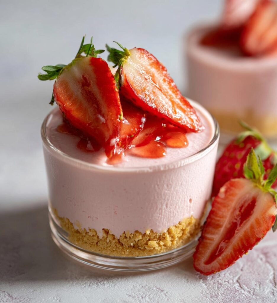 truskawkowe mini serniczki bez pieczenia