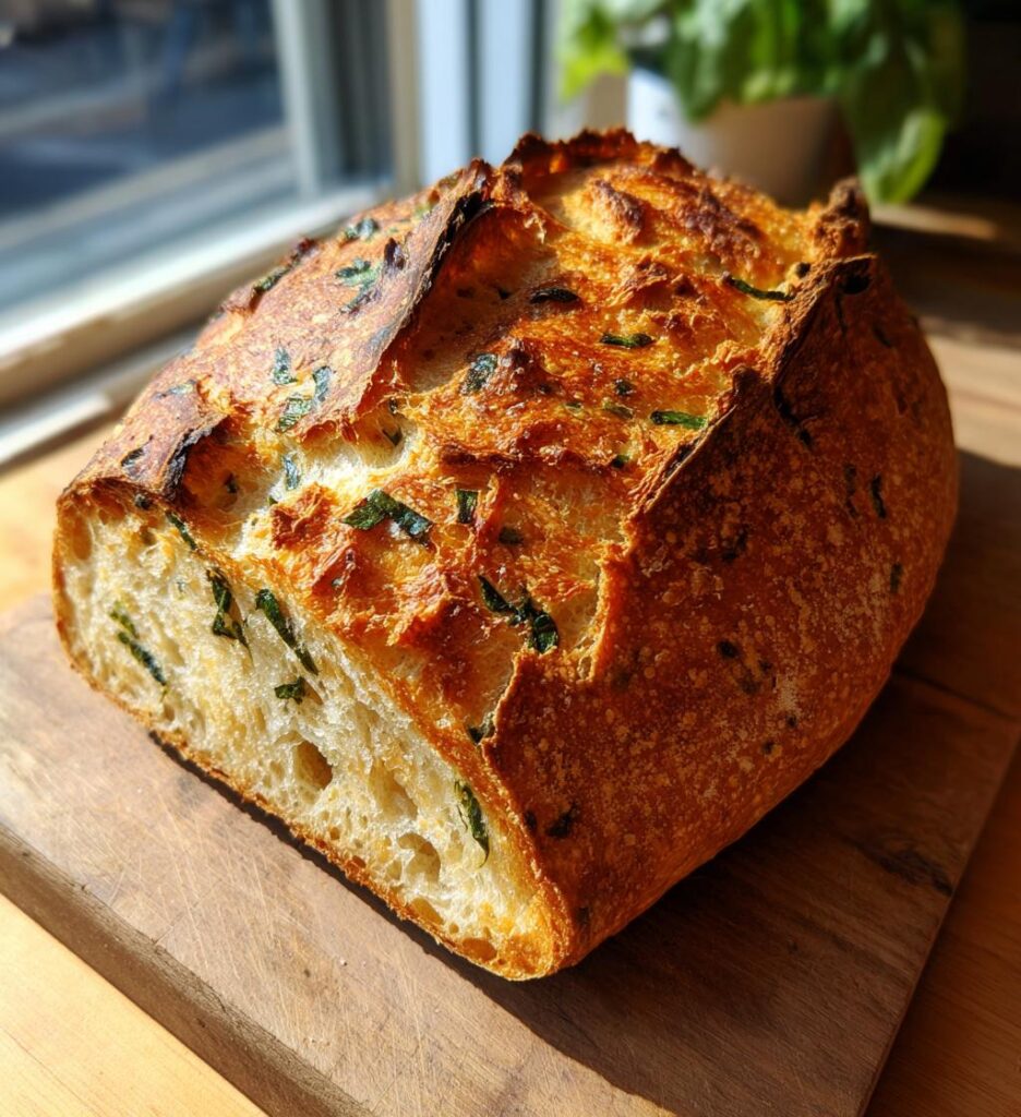 basil sourdough bread