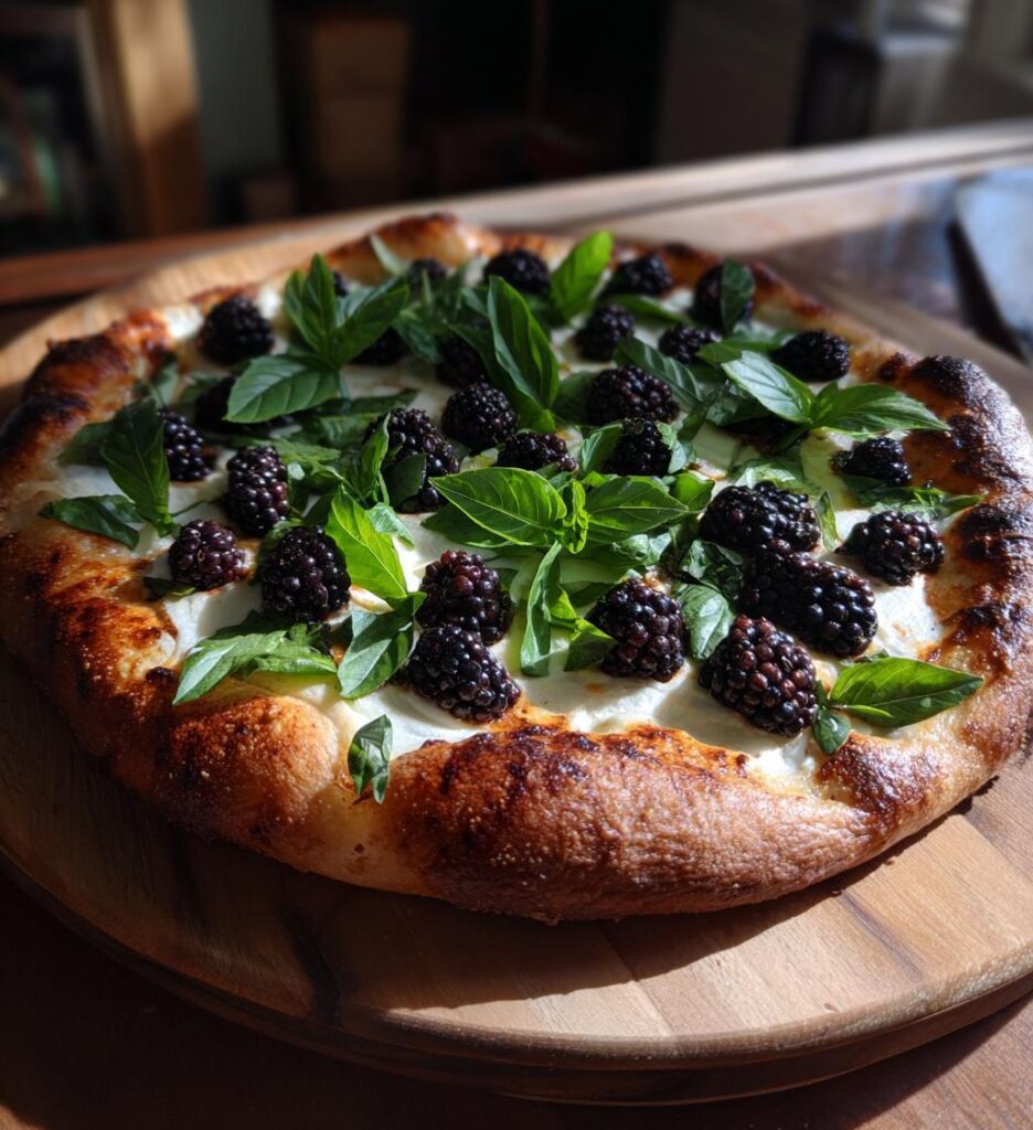 blackberry basil ricotta pizza