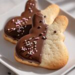 chocolate dipped easter bunny sugar cookies
